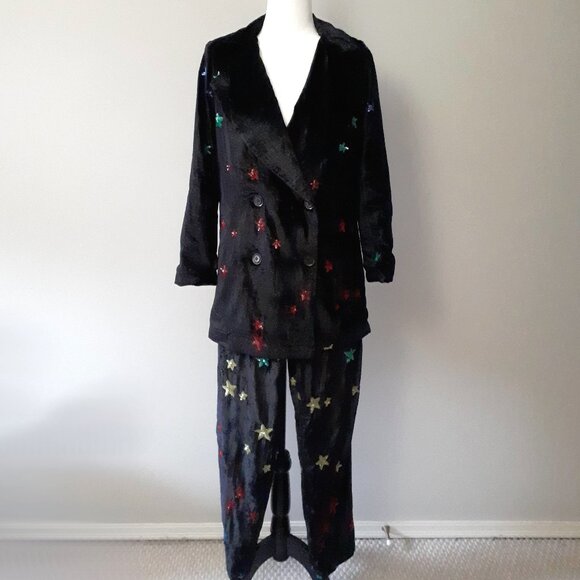 NWT Rococo Sand velvet sequin star blazer and pants set, S - Picture 3 of 11